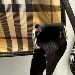 Authentic Burberry House Check PVC & Leather Rare BURBERRY House Check Leather Hobo Bag Brown main image 3